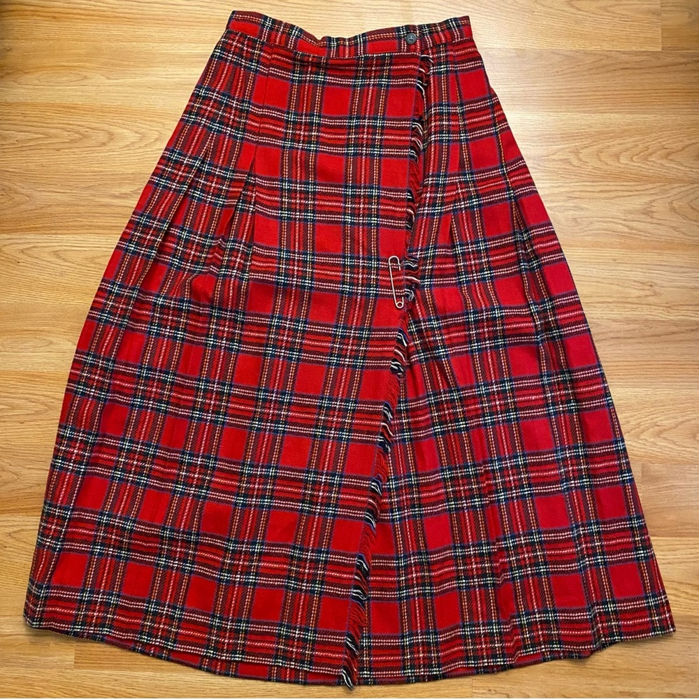 VTG Susan Bristol Red Tartan A-Line Skirt: Size 4